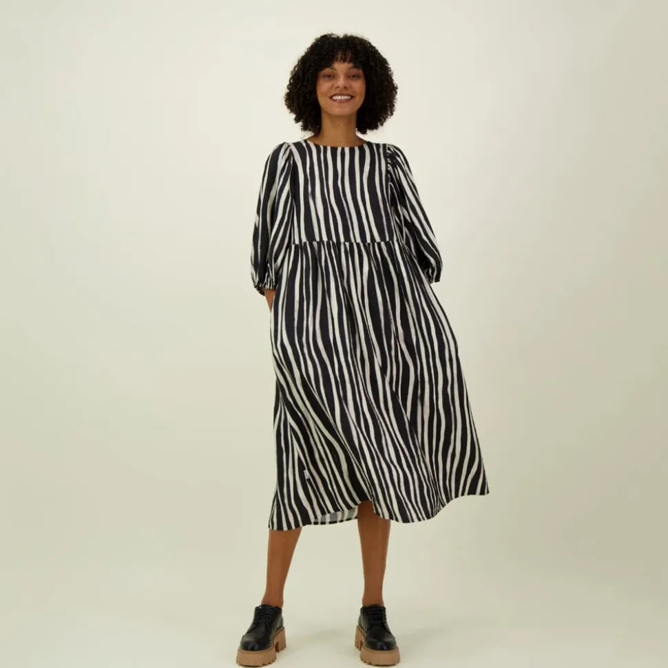 ALLEY VOLUME SLEEVE MIDI DRESS -MEKKO | LICORICE