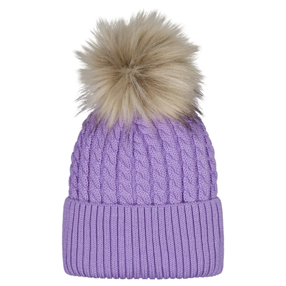 CABLE BEANIE -PALMIKKOPIPO, MERINOVILLA | ICY LILAC