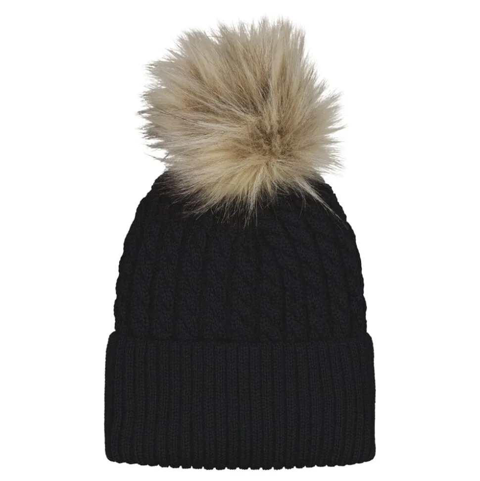 CABLE BEANIE -PALMIKKOPIPO, MERINOVILLA | BLACK