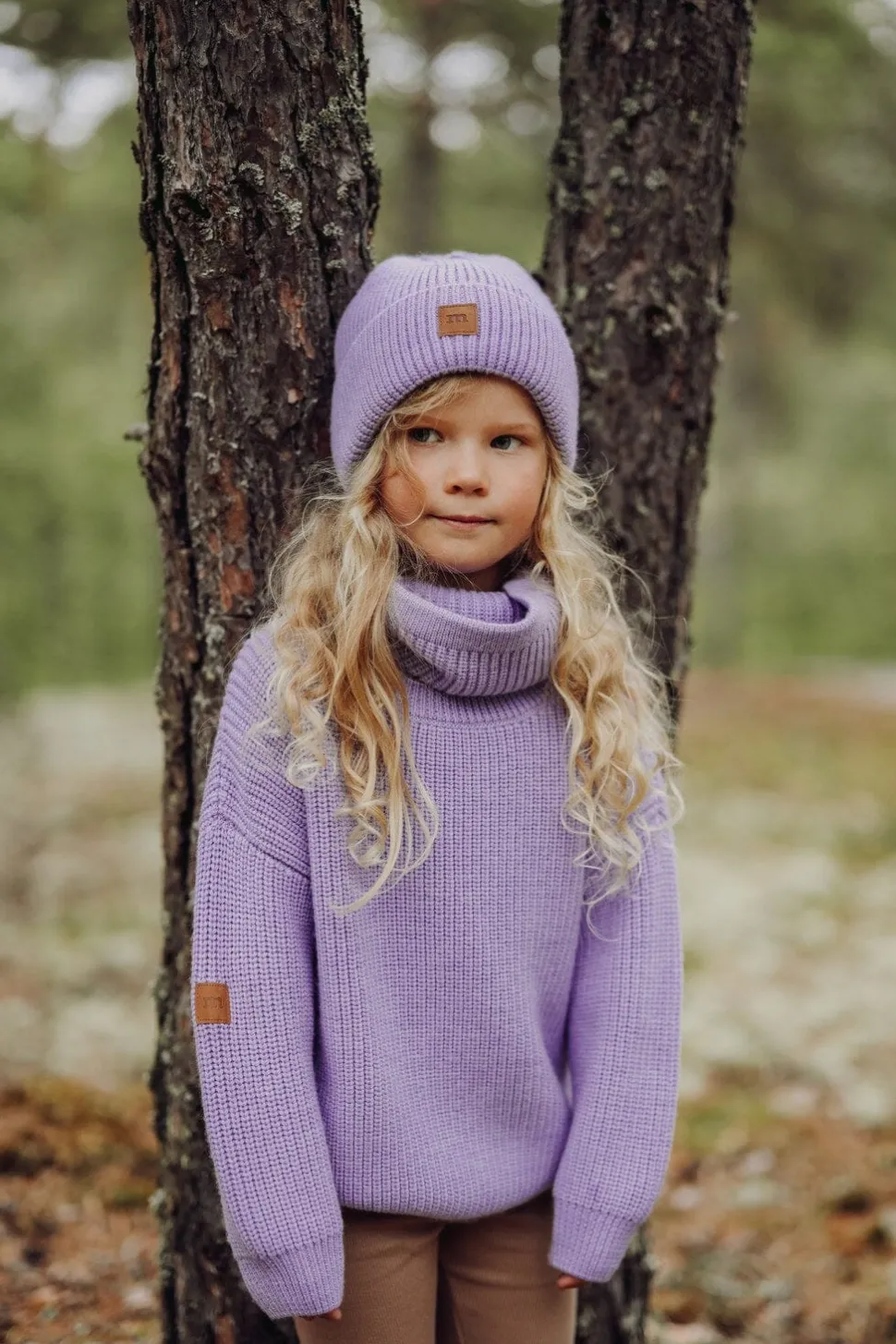 KNIT JUMPER -LASTEN MERINOVILLANEULE | ICY LILAC