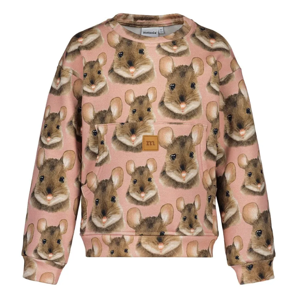 MOUSE POCKET SWEATER -COLLEGEPAITA | ROSE