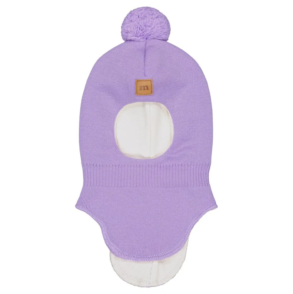 POM POM HELMET -KYPÄRÄMYSSY, MERINOVILLA | ICY LILAC