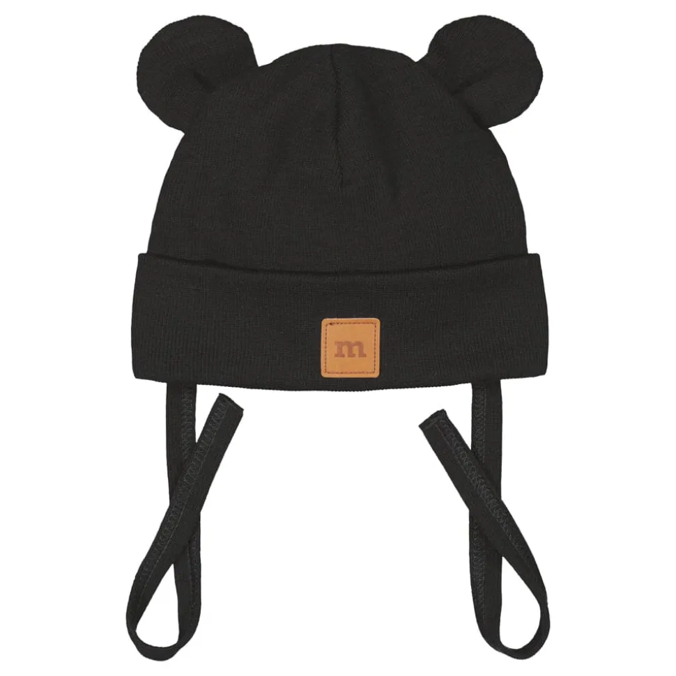 RIB BEAR BABY BEANIE -MERINOVILLAPIPO | BLACK