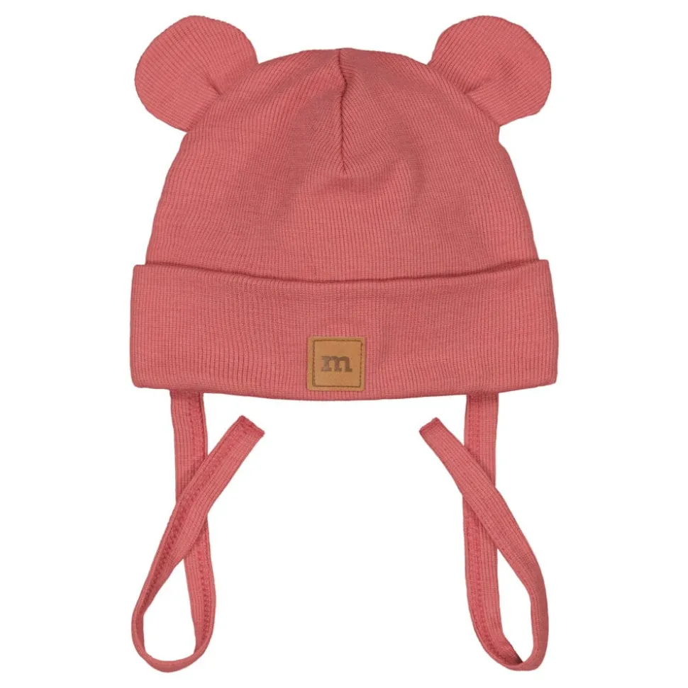 RIB BEAR BABY BEANIE -MERINOVILLAPIPO | RASPBERRY