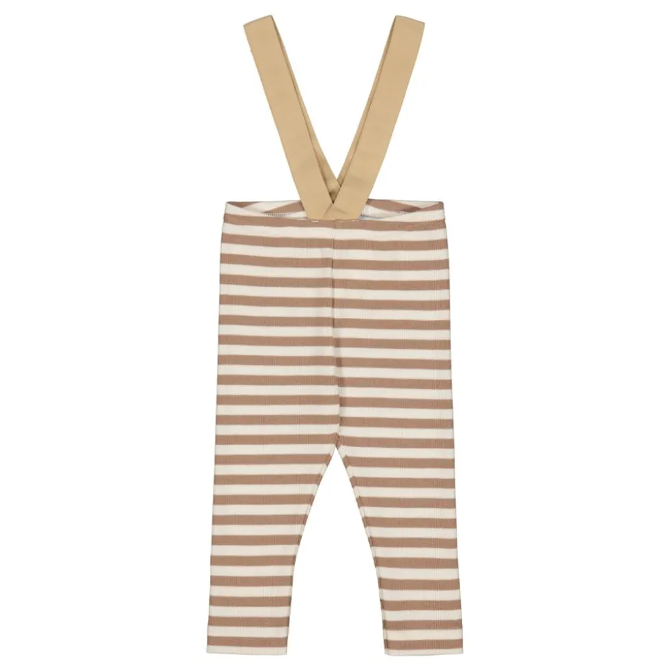 STRIPED RIB BRACE PANTS | MUDDY BOOTS/CREAMY