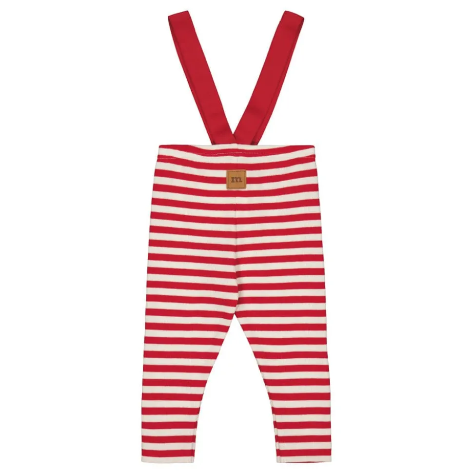 STRIPED RIB BRACE PANTS -HENKSELIHOUSUT | POPPY/CREAMY