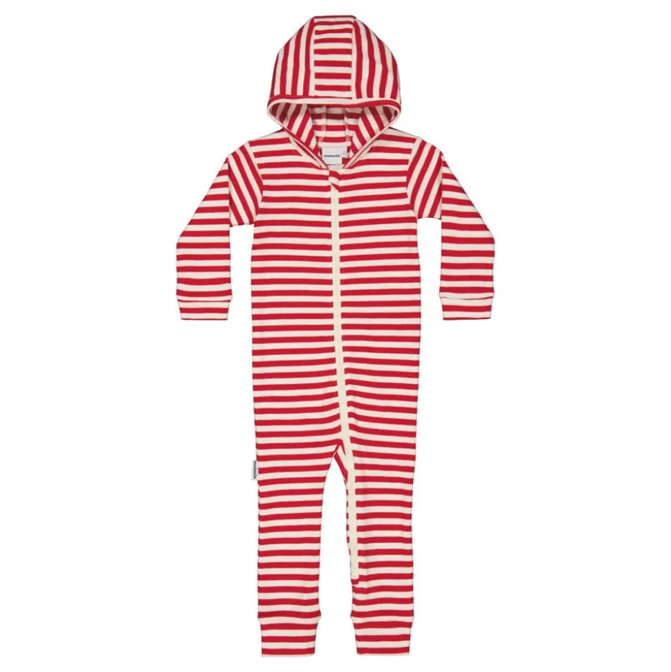 STRIPED RIB PLAYSUIT -HAALARI | POPPY/CREAMY
