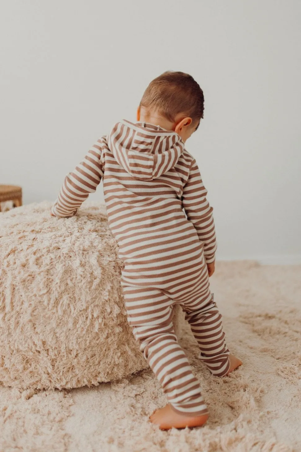 STRIPED RIB PLAYSUIT -HAALARI | MUDDY BOOTS/CREAMY