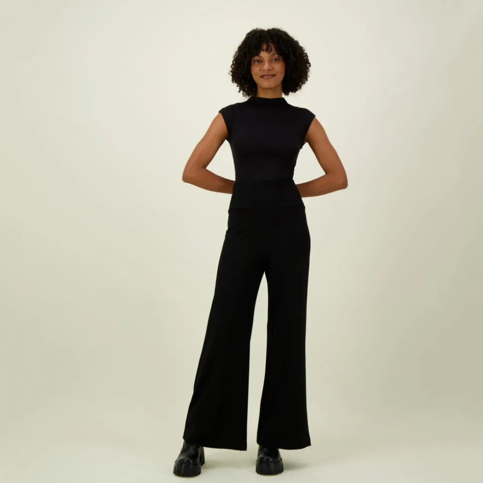 WIDE LEG TROUSERS -HOUSUT | BLACK